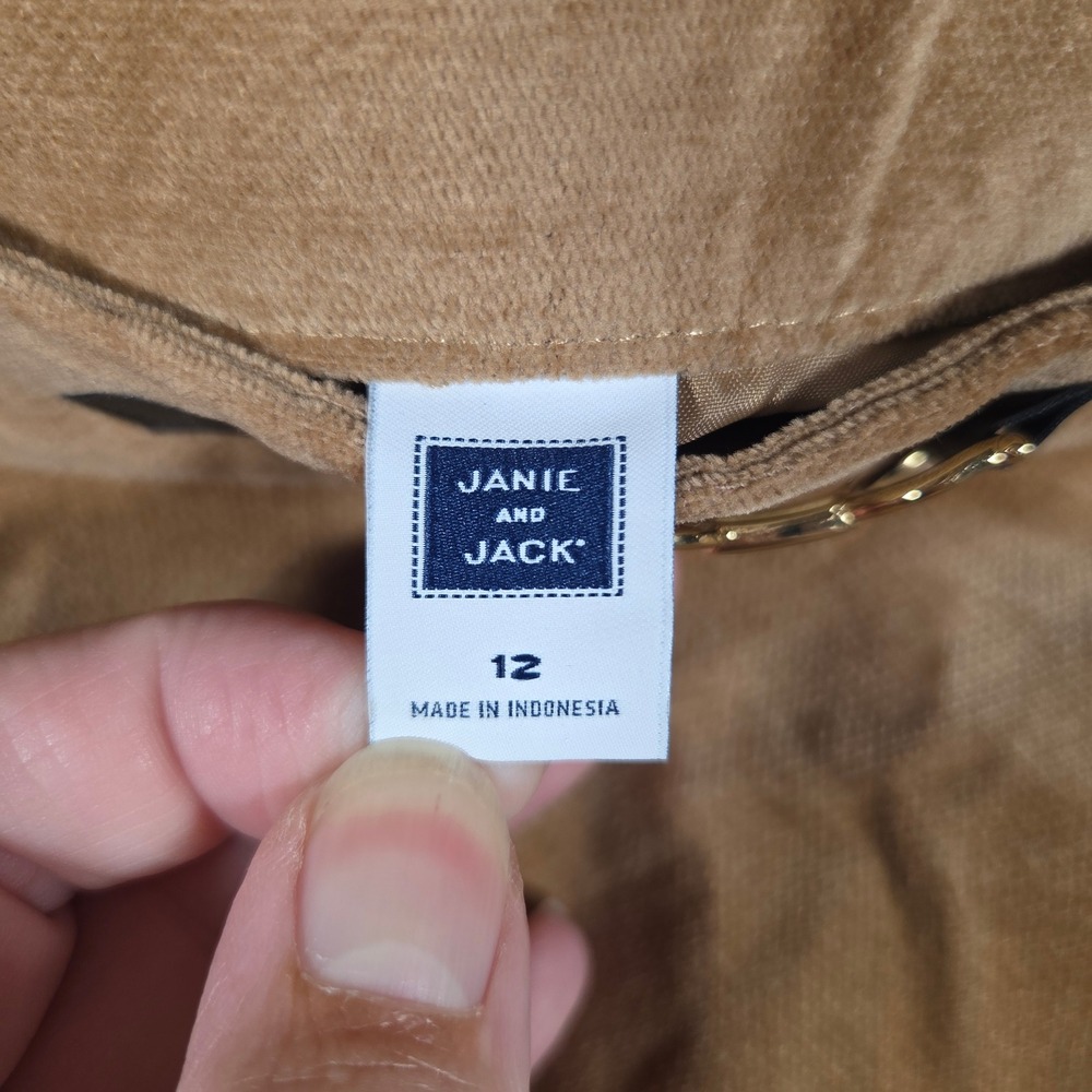 Janie and Jack Girls Brown Pleather A-Line Skirt Gold Bit Detail Size 12 Western - Picture 5 of 7